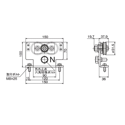 ダイケン スライデックス用部品 戸車フレーム HCS200TK(戸尻用戸車)【メンテナンスパーツ, 引き戸クローザー用部品, 取替・修理・交換用部品, DAIKEN】