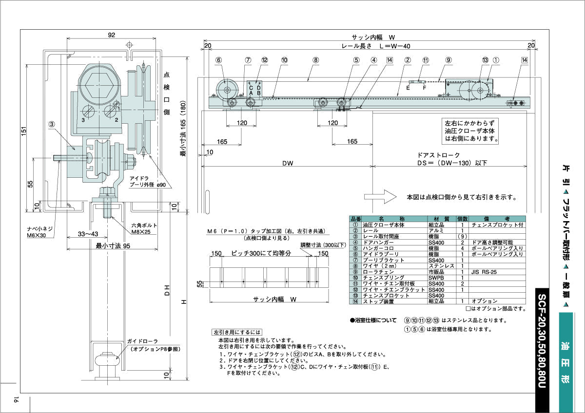 ハシダ技研 THUスライドクローザー SCF-50 【フラットバー取付形, 一般扉用, 引き戸クローザー, HASHIDA GIKEN】