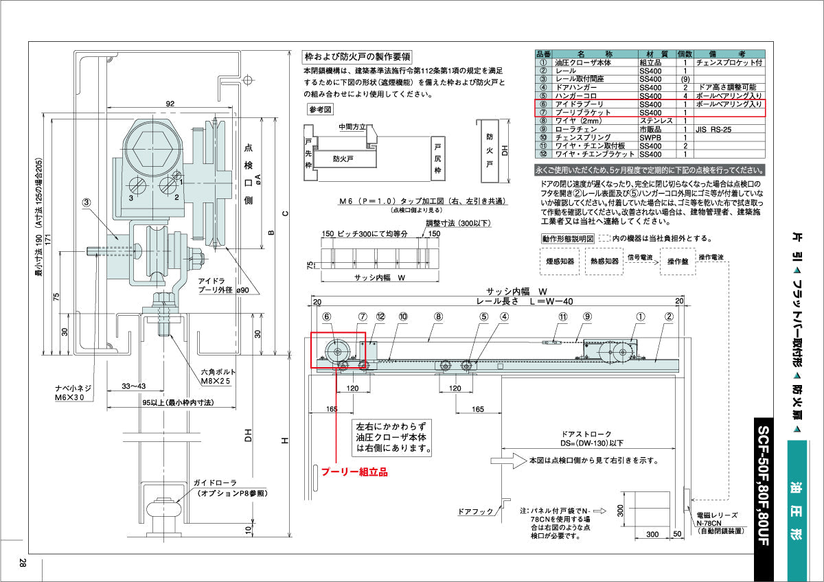 大鳥機工 スライドクローザー プーリー組立品(SCF-F用) 【メンテナンスパーツ・部品, 引き戸クローザー用, DIA, Diamond, OHTORI KIKO】