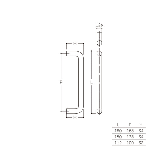 マルキ ブラス片面ハンドル B-1220(片面) 【ドアハンドル, 押し棒, 押棒, MARIX, MARUKI HARDWARE, MK, 丸喜金属】