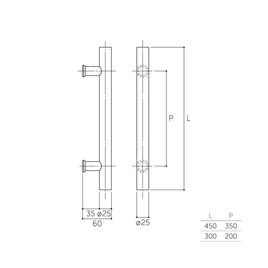 マルキ ドアハンドル MDS-110(両面) 【押し棒, 押棒, MARIX, MARUKI HARDWARE, MK, 丸喜金属】
