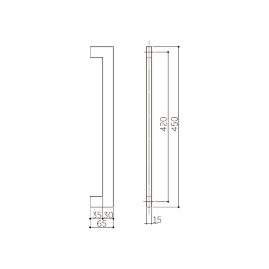 マルキ ドアハンドル MDS-140(両面) 【押し棒, 押棒, MARIX, MARUKI HARDWARE, MK, 丸喜金属】