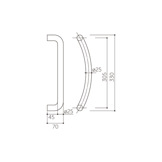 マルキ カーブハンドル MDS-150(両面) 【ドアハンドル, 押し棒, 押棒, MARIX, MARUKI HARDWARE, MK, 丸喜金属】