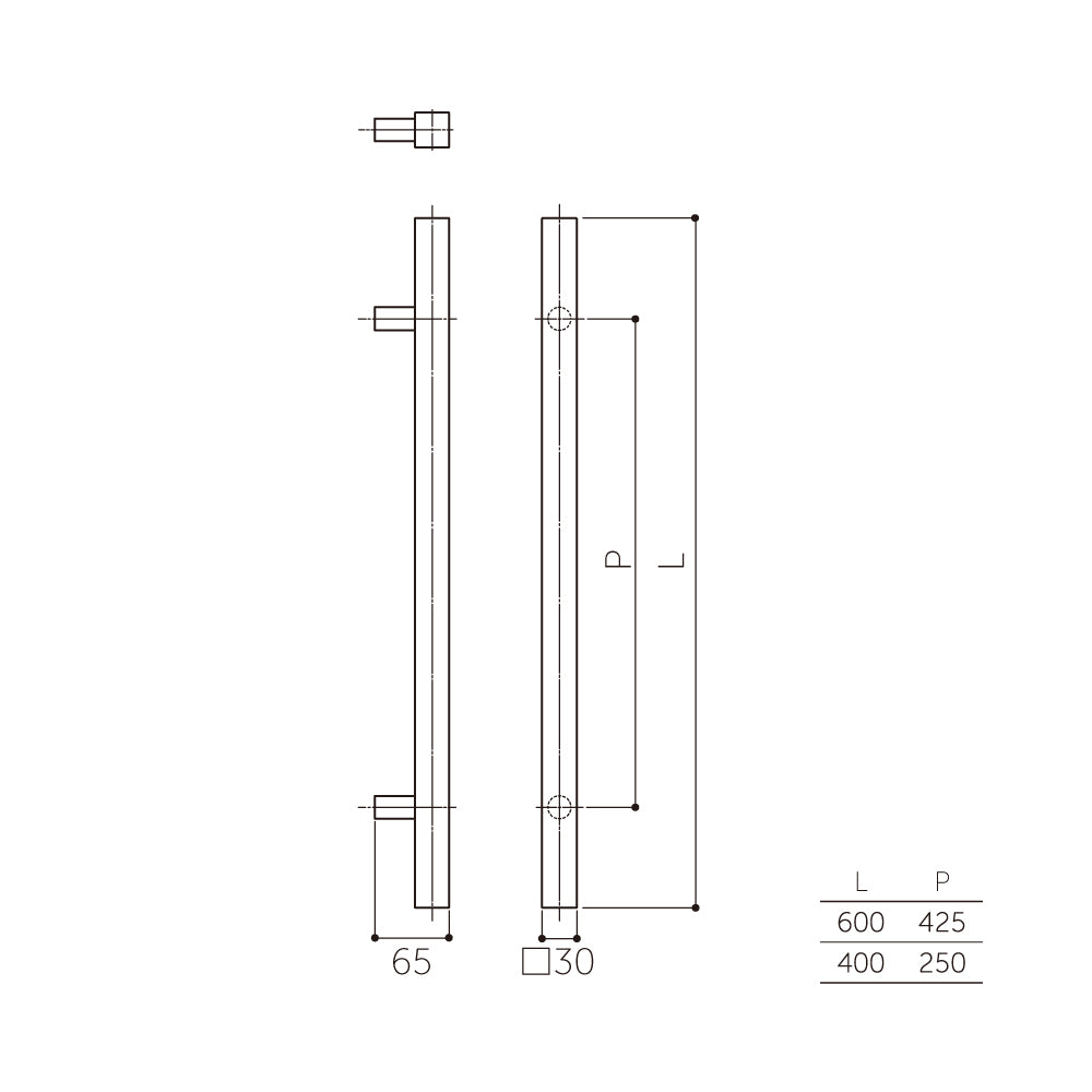 マルキ ドアハンドル MDW-170(両面) 【押し棒, 押棒, MARUKI HARDWARE, MK, 丸喜金属】