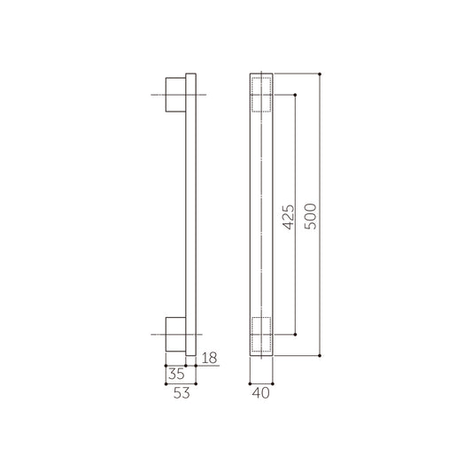 マルキ ドアハンドル MDW-180(両面) 【平型, 押し棒, 押棒, MARUKI HARDWARE, MK, 丸喜金属】