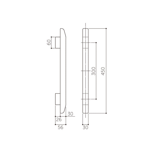 マルキ のぞみハンドル MDW-400(両面) 【ドアハンドル, 押し棒, 押棒, MARUKI HARDWARE, MK, 丸喜金属】