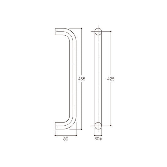 マルキ 樹脂O型ハンドル30Φ P-7000(両面) 【ドアハンドル, 押し棒, 押棒, MARUKI HARDWARE, MK, 丸喜金属】