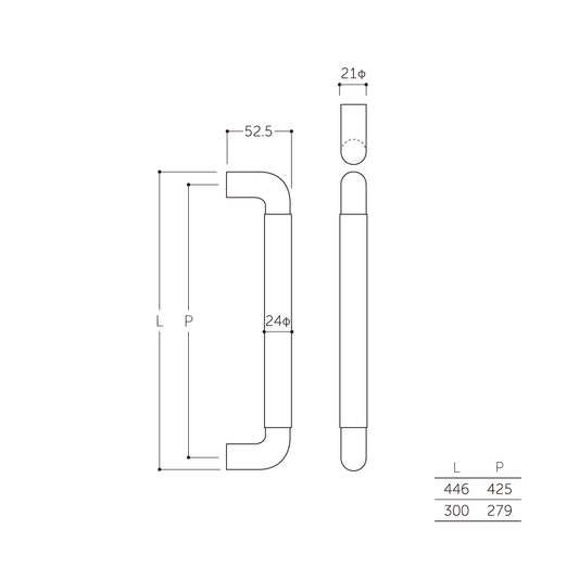 マルキ フィットハンドル 座無24Φ W-013(両面) 【ドアハンドル, 押し棒, 押棒, MARUKI HARDWARE, MK, 丸喜金属】