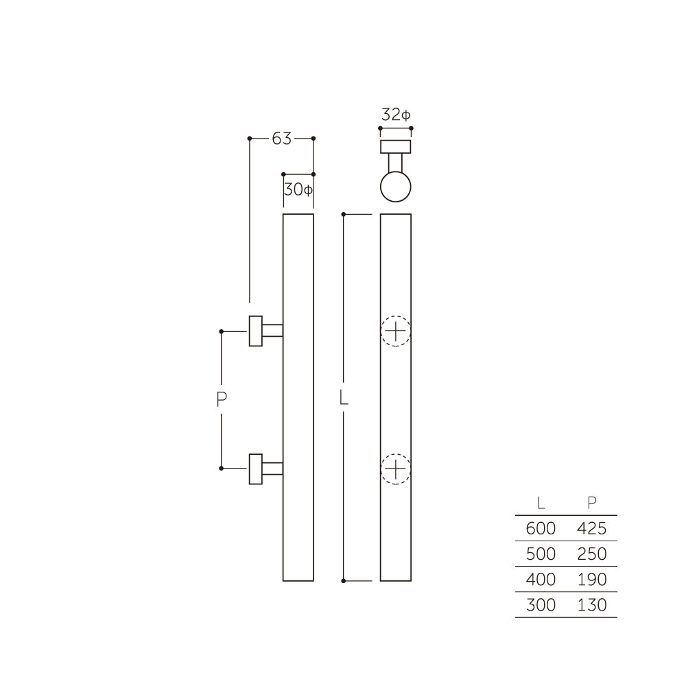 マルキ タモウッド丸某ハンドル 30Φ W-406(両面) 【ドアハンドル, 押し棒, 押棒, MARIX, MARUKI HARDWARE, MK, 丸喜金属】