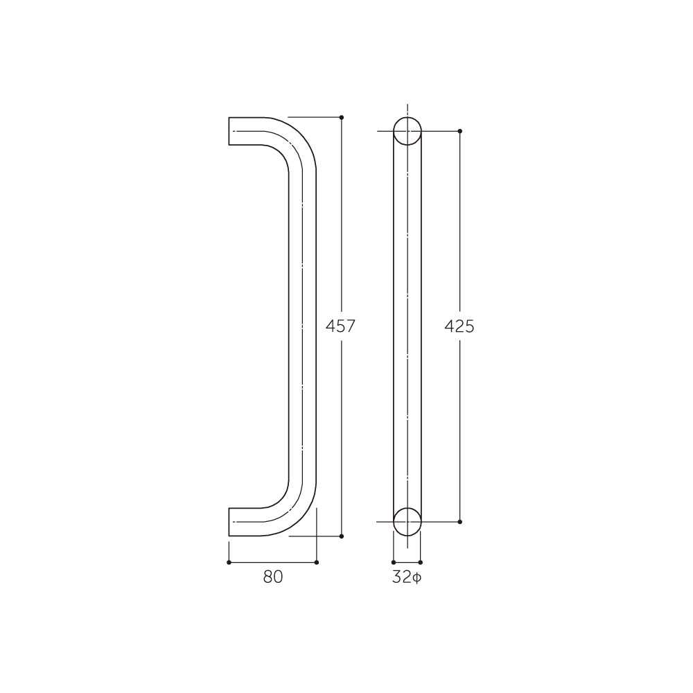 マルキ オールウッドハンドル32Φ W-6000(両面) 【ドアハンドル, 押し棒, 押棒, MARUKI HARDWARE, MK, 丸喜金属】