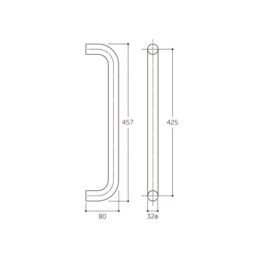 マルキ オールウッドハンドル32Φ W-6000(両面) 【ドアハンドル, 押し棒, 押棒, MARUKI HARDWARE, MK, 丸喜金属】