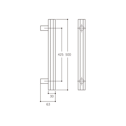 マルキ オクトハンドル W-8000 マットブラック(両面) 【ドアハンドル, 押し棒, 押棒, MARUKI HARDWARE, MK, 丸喜金属】