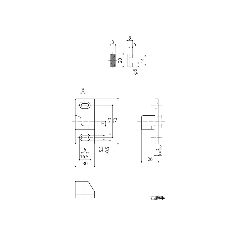 中西産業 引き寄せハンドル用受け ATU-10 【窓ハンドル用, Nakanishi】