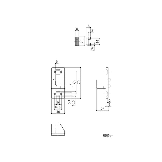 中西産業 引き寄せハンドル用受け ATU-10 【窓ハンドル用, Nakanishi】
