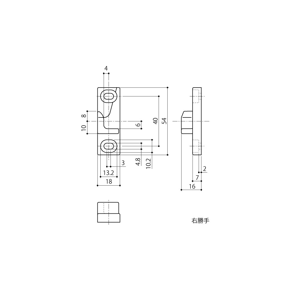 中西産業 引き寄せハンドル用受け ATU-20 【窓ハンドル用, Nakanishi】