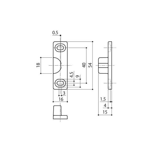 中西産業 引き寄せハンドル用受け ATU-2 【窓ハンドル用, Nakanishi】