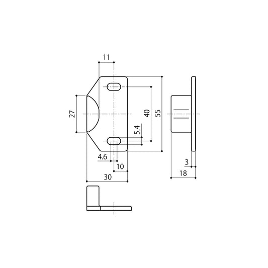 中西産業 引き寄せハンドル用受け ATU-5 【窓ハンドル用, Nakanishi】