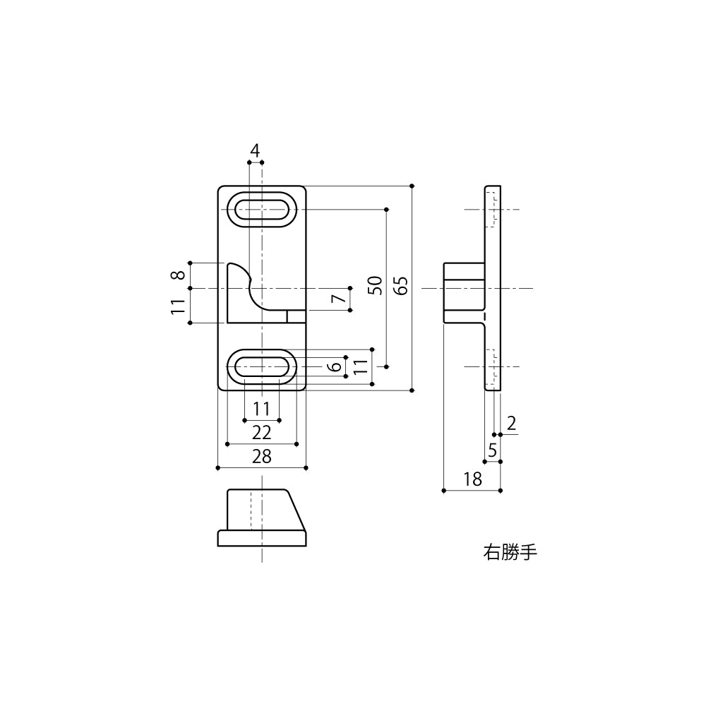 中西産業 引き寄せハンドル用受け ATU-6 【窓ハンドル用, Nakanishi】