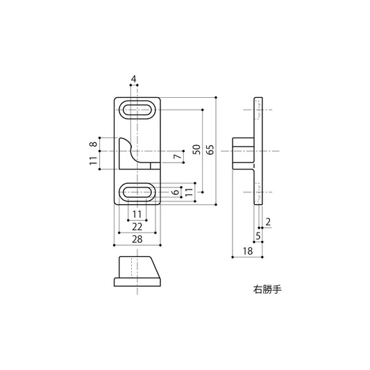 中西産業 引き寄せハンドル用受け ATU-6 【窓ハンドル用, Nakanishi】
