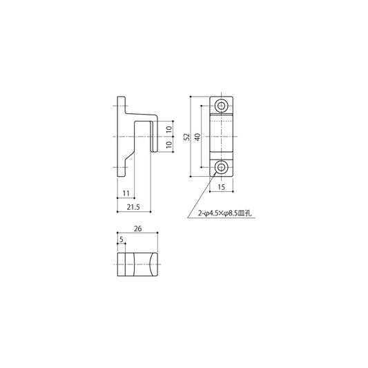 中西産業 カムラッチハンドル受け CLU-12 【窓ハンドル用, Nakanishi】