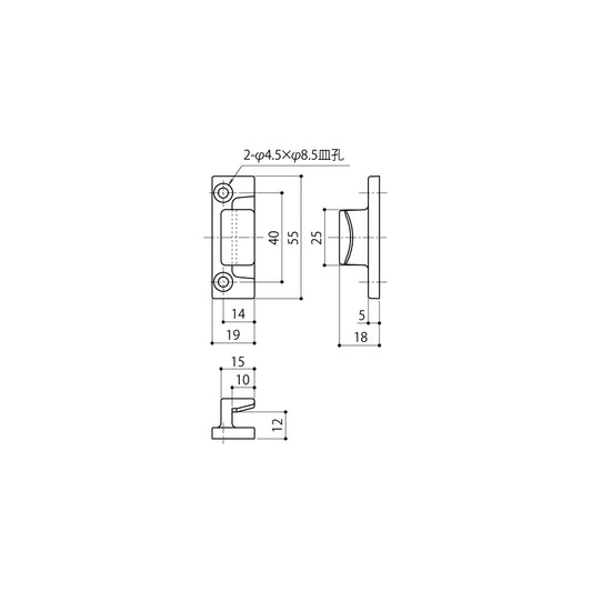 中西産業 カムラッチハンドル受け CLU-4 【窓ハンドル用, Nakanishi】