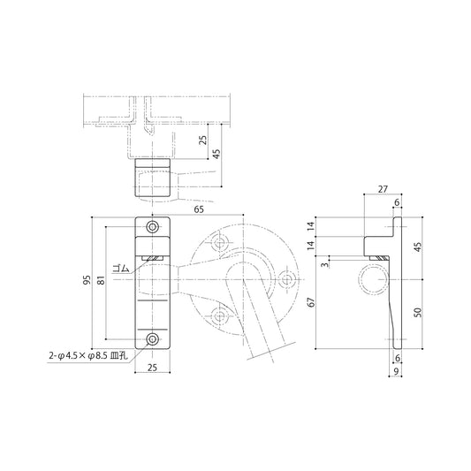 中西産業 グレモンハンドル受け SUS-FX-40 【ナカニシ, Nakanishi】