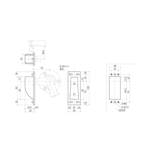中西産業 グレモンハンドル受け SUS-FX-50 【ナカニシ, Nakanishi】