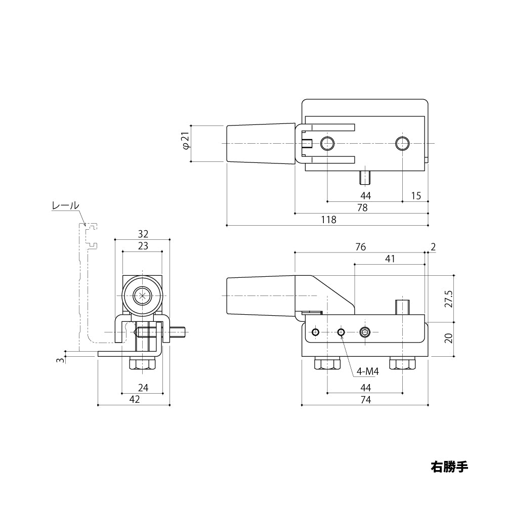 中西産業 戸当たり HDA-100 【引戸クローザーメンテナンス用部品・パーツ, Nakanishi】