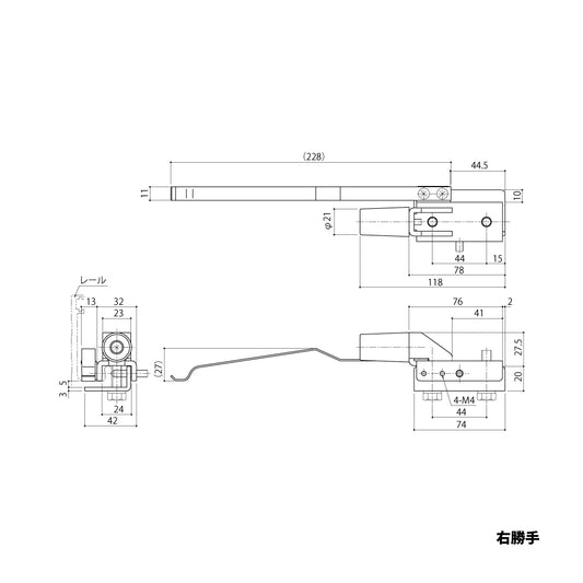 中西産業 全開ストッパー付き戸当たり HDA-200 【引戸クローザーメンテナンス用部品・パーツ, Nakanishi】