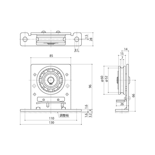 中西産業 上吊り車 HDT-220 【引戸クローザーメンテナンス用部品・パーツ, Nakanishi】