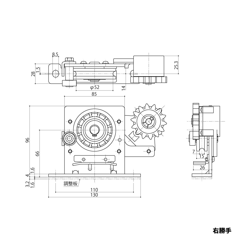 中西産業 上吊り車 HDT-270 【戸袋側用, 制動ユニット付き, 引戸クローザーメンテナンス用部品・パーツ, Nakanishi】