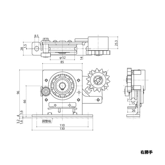 中西産業 上吊り車 HDT-270 【戸袋側用, 制動ユニット付き, 引戸クローザーメンテナンス用部品・パーツ, Nakanishi】