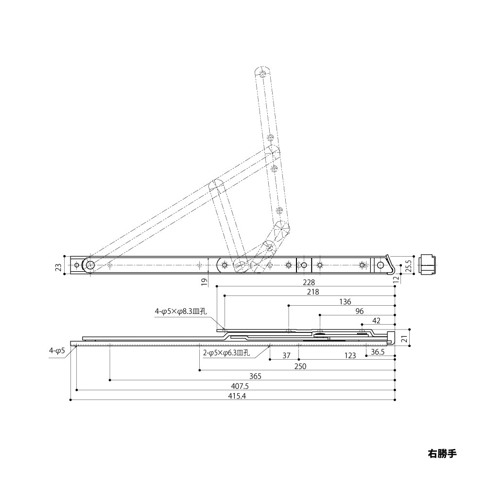 中西産業 6バーヒンジ SHD-16C-10 【縦すべり窓用, フリクションステー, ナカニシ, Nakanishi】