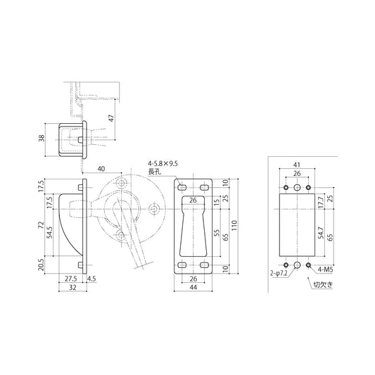 中西産業 グレモンハンドル受け SUS-FX-5 【ナカニシ, Nakanishi】