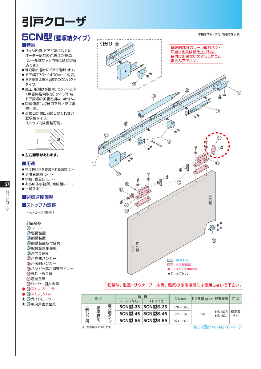 ニュースター 5CN型用 連結金具 【引戸クローザーメンテナンス用部品・パーツ, NEWSTAR】