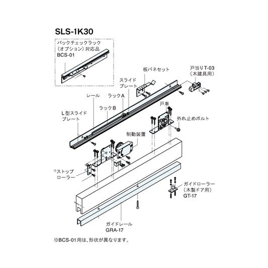リョービ スライダーマン SLS-1K30(製品一式) 【ストップ付き, 傾斜式, 木製扉用, 引き戸クローザー, RYOBI】