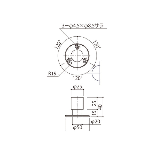 シブタニ ドアーストップ DC-52VZ-1【戸当り, ハードウェア金物, SYS, Shibutani】