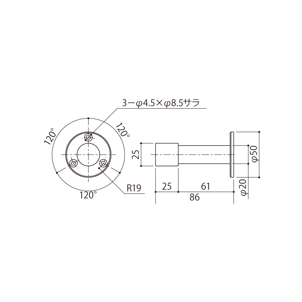 シブタニ ドアーストップ DC-54VZ-1【戸当り, ハードウェア金物, SYS, Shibutani】
