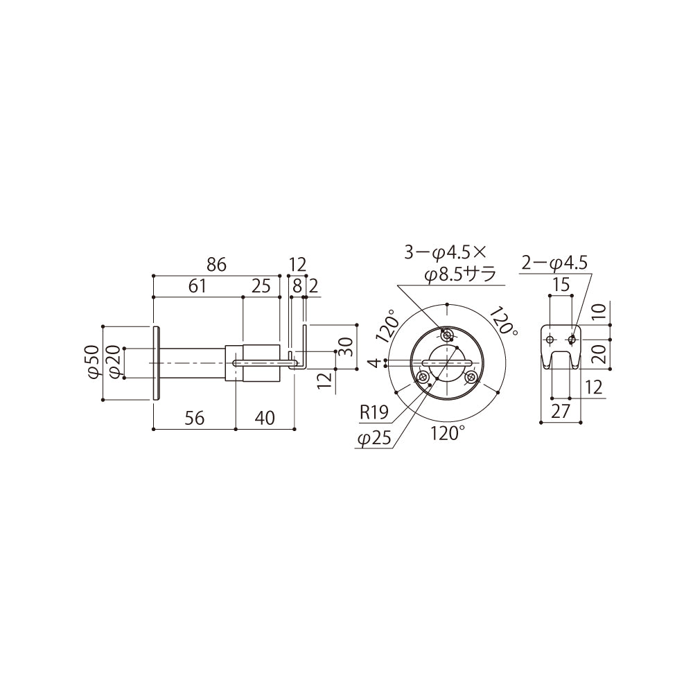 シブタニ ドアーストップ(フック付) DC-55VZ-1【戸当り, ハードウェア金物, SYS, Shibutani】