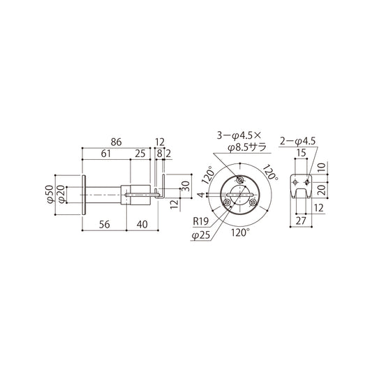 シブタニ ドアーストップ(フック付) DC-55VZ-1【戸当り, ハードウェア金物, SYS, Shibutani】