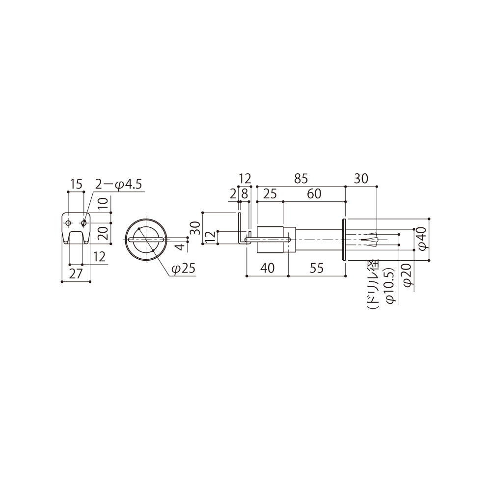 シブタニ ドアーストップ(フック付) DC-55VZ【戸当り, ハードウェア金物, SYS, Shibutani】