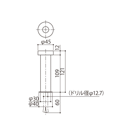 シブタニ ドアーストップ DCA-56-120【戸当り, ハードウェア金物, SYS, Shibutani】