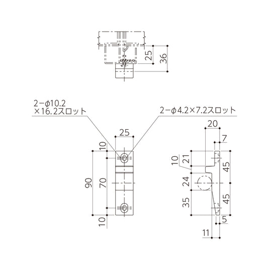 シブタニ ローラー付グレモンハンドル受 DFB-29 (面付タイプ)【ATSシリーズ, グレモンボルトシリーズ, SYS, Shibutani】