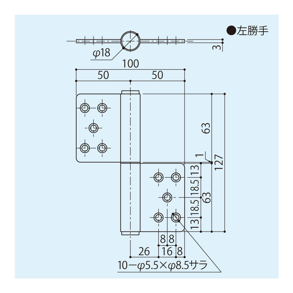 シブタニ 旗丁番 DH-15S-127 【ヒンジ, SYS, Shibutani】