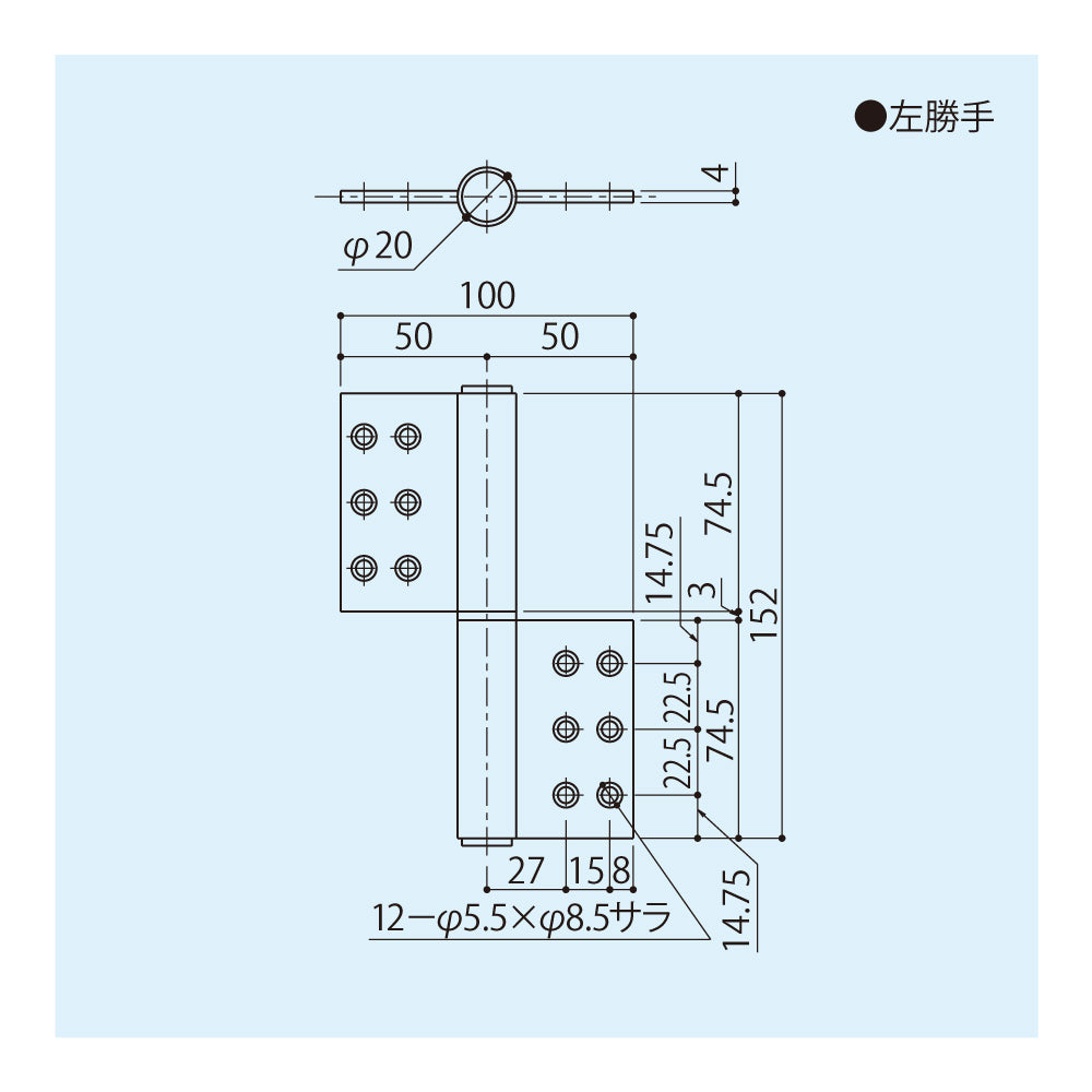 シブタニ 旗丁番 DH-15S-152 【ヒンジ, SYS, Shibutani】