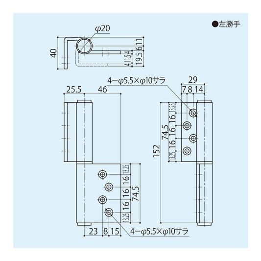 シブタニ 旗丁番 DH-607 【ヒンジ, SYS, Shibutani】