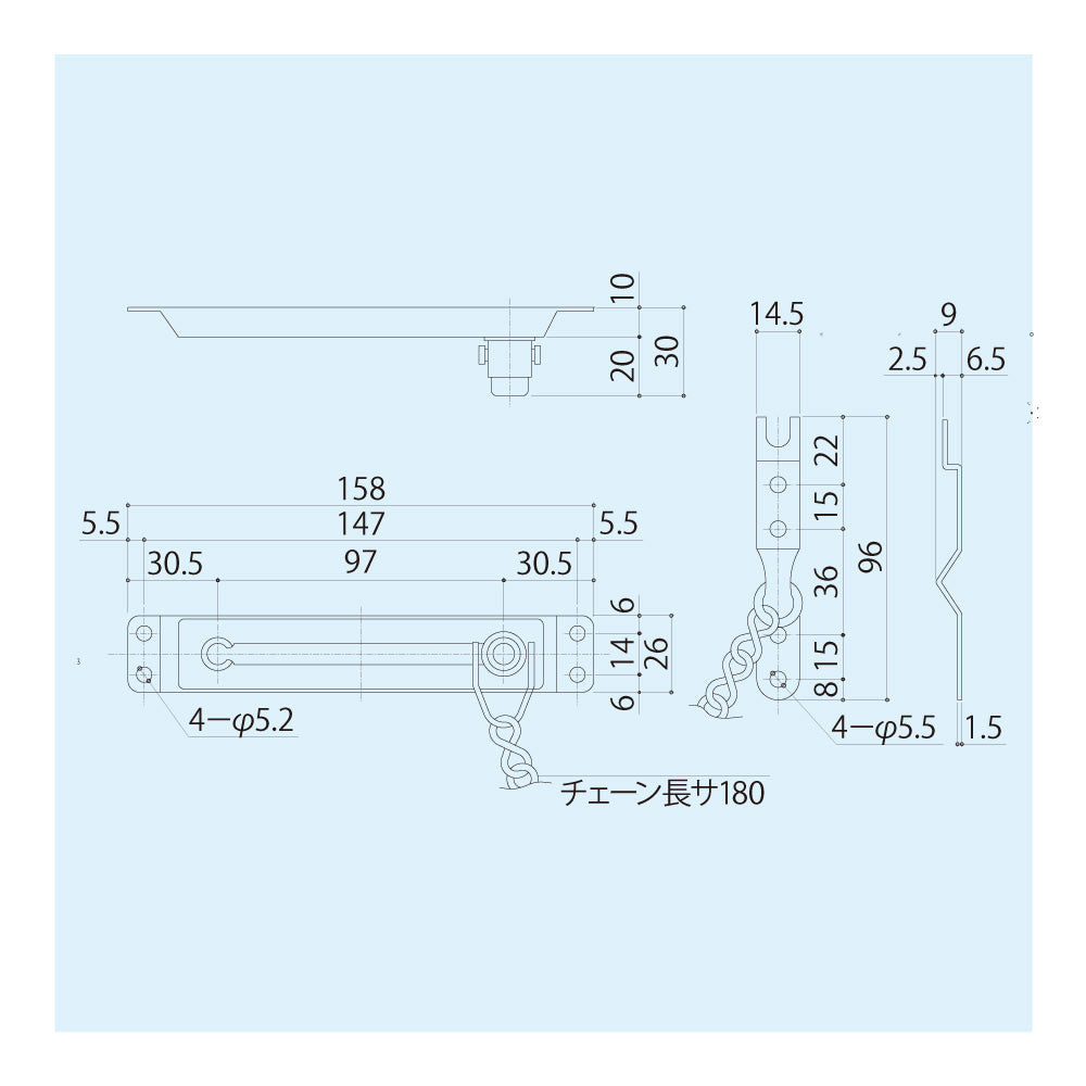 シブタニ 用心鎖 DL-67-1【ハードウェア金物, SYS, Shibutani】