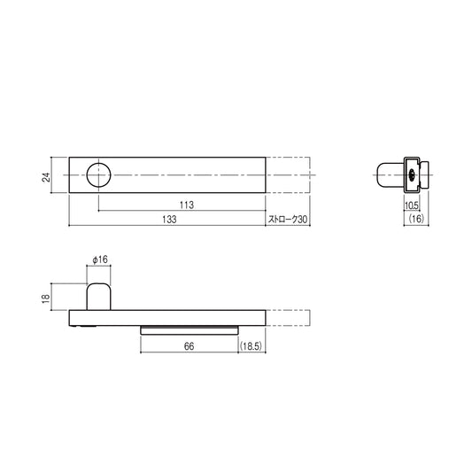 シブタニ スライドラッチ LB-410K 【ツマミ付き, トイレブース用金物, ラバトリー金物, SYS】