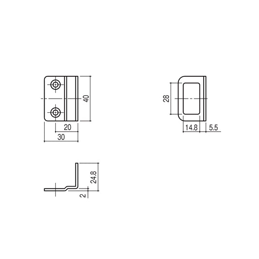 シブタニ スライドラッチ用ストライク LB-530 【トイレブース用金物, ラバトリー金物, SYS】