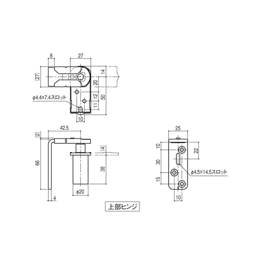 シブタニ グレビティヒンジ LH-765(枠付き・サポート付き) 【中心吊り, トイレブース用金物, ラバトリー金物, SYS】